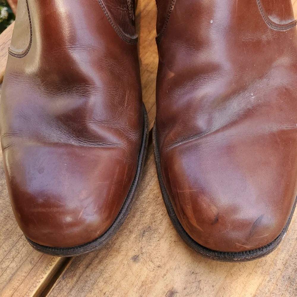 Wright Boots. 11 E. GPWC. Vintage Ankle Zipper Round Toe Boot. Brown Leather.
